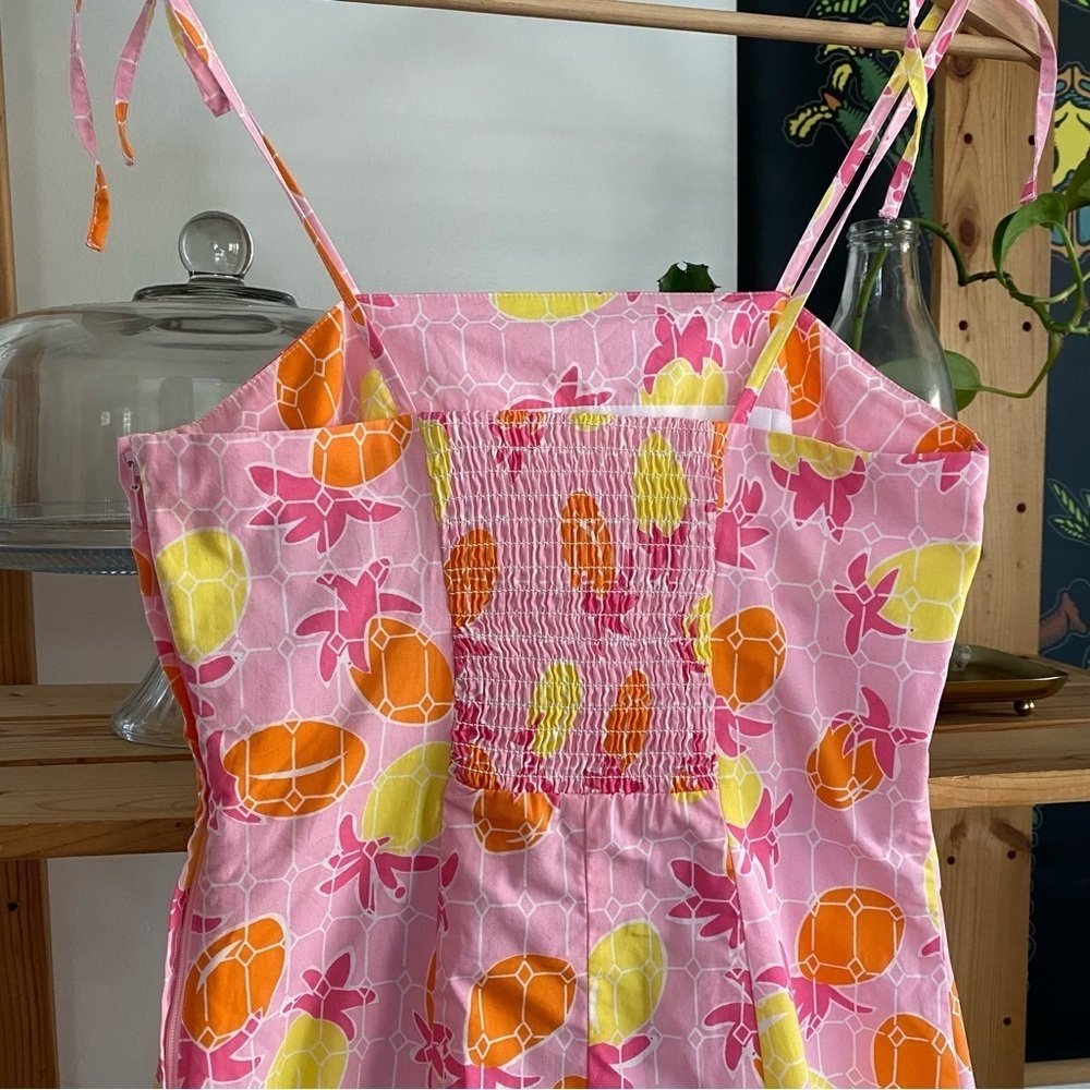 Lilly Pulitzer Vintage Pink Yellow Orange Pineapple Tile Print Mini Dress 0 - Picture 10 of 15